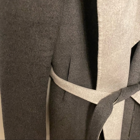 JOSEPH gray belted coat cashmere wool blend sz40 - Picture 3 of 10